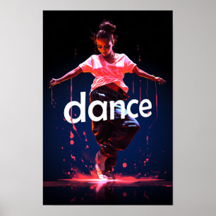 Dance cool hip hop girl poster