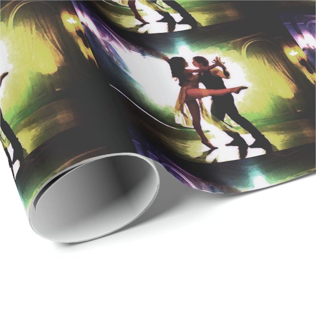 Dance Couple Ballroom Latin oder Ballet Geschenkpapier (Rolleneckpunkt)