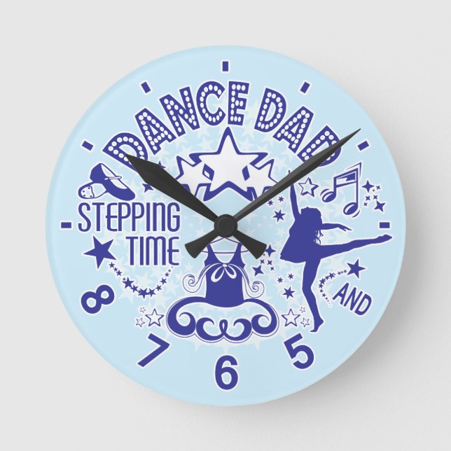 Dance Dad Clock Runde Wanduhr (Vorderseite)