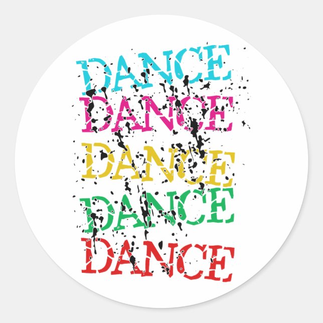 Dance Dance Colorful Stylish Grudge Runder Aufkleber (Vorderseite)