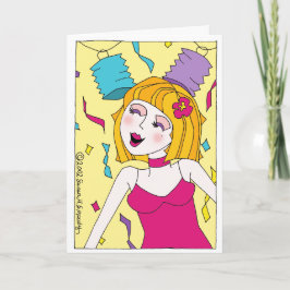 Dance Dancing Confetti Party Girl Happy Geburtstag Karte