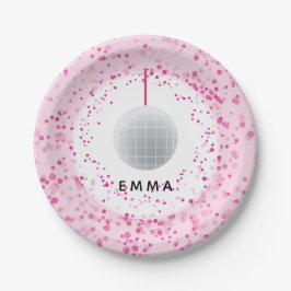 Dance Disco Ball Party Custom Pink Black Party Pappteller