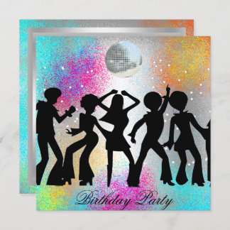 Dance Disco Birthday Party - Psychodelikte Einladu Einladung