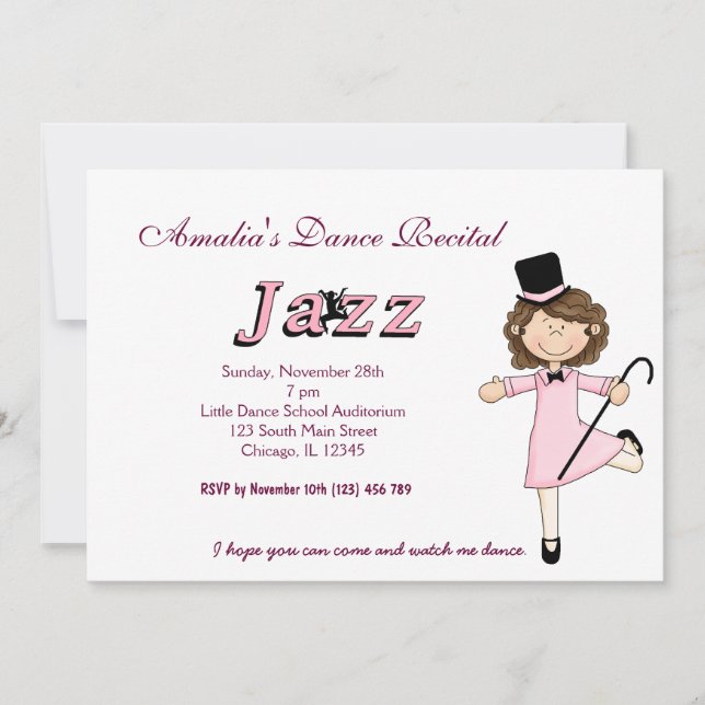 Dance-Erwägung Einladung (Vorderseite)