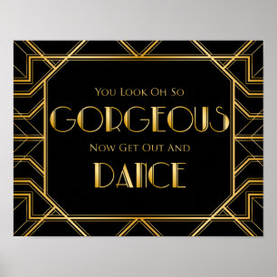 Dance Floor Wedding Sign   Gatsby Art Deco Poster