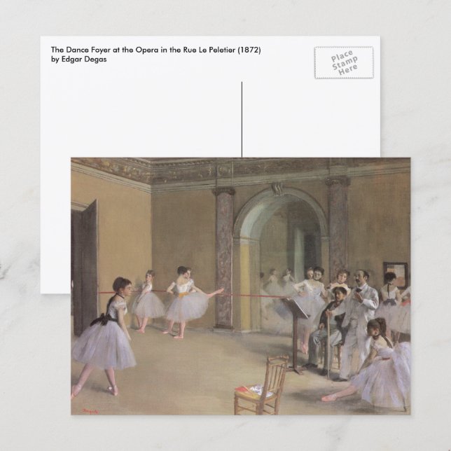 Dance Foyer an der Oper von Edgar Degas Postkarte (Vorne/Hinten)