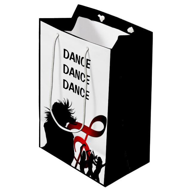 Dance Girl Modern Custom Mittlere Geschenktüte (Vorderseite Schrägansicht)