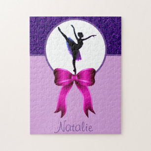Dance Girls Glitzer und Bow Lila Jigsaw Puzzle