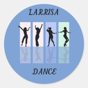 Dance glänzende Sticker. Personalisierter Name. Runder Aufkleber