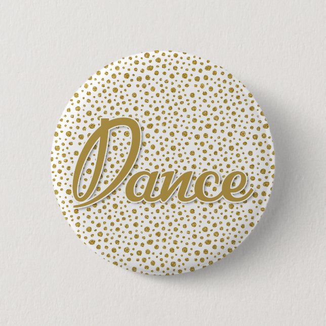 Dance Gold Dots - Gold White Dancing Button (Vorderseite)