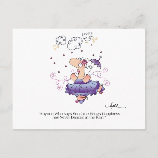 DANCE IN THE RAIN Postcard bis April McCallum Postkarte (Vorderseite)