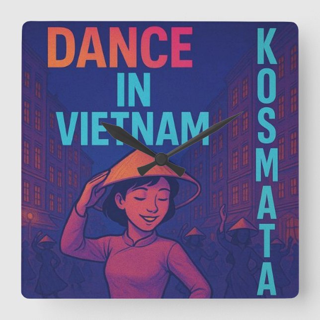 Dance in Vietnam - Wanduhren (Vorderseite)