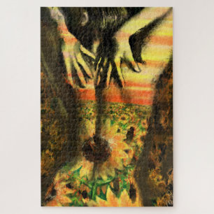 Dance Lady in Sunflowers - Original Malerei Art Puzzle