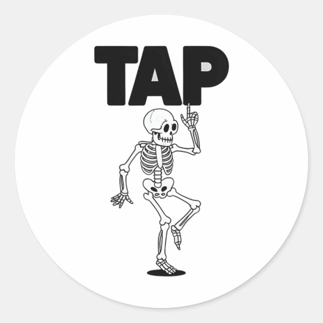Dance Lover Skeleton Dancing Teacher Dancer gestoc Runder Aufkleber (Vorderseite)
