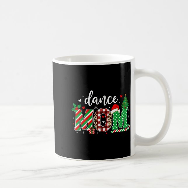 Dance Mom Christmas Buffalo Plaid Leopard Santa Ha Kaffeetasse (Rechts)