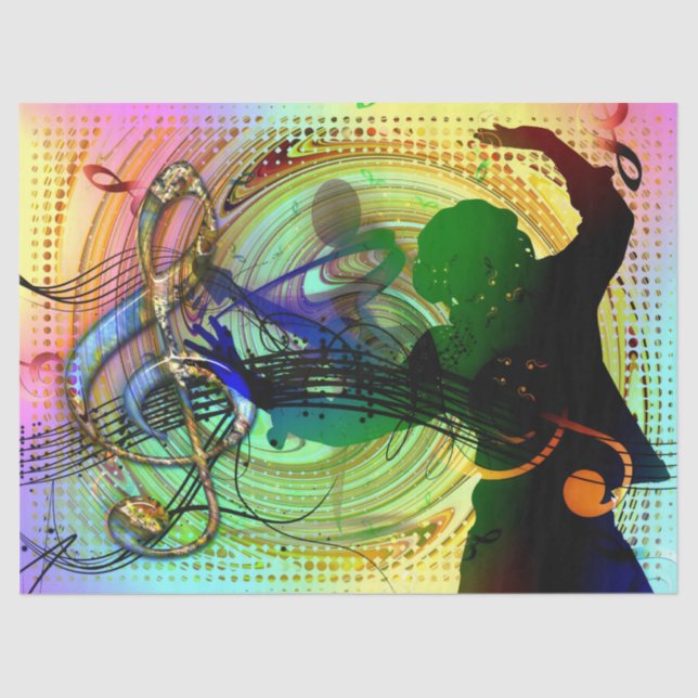 Dance Music Dancer Decoupage Seidenpapier (Vorderseite)