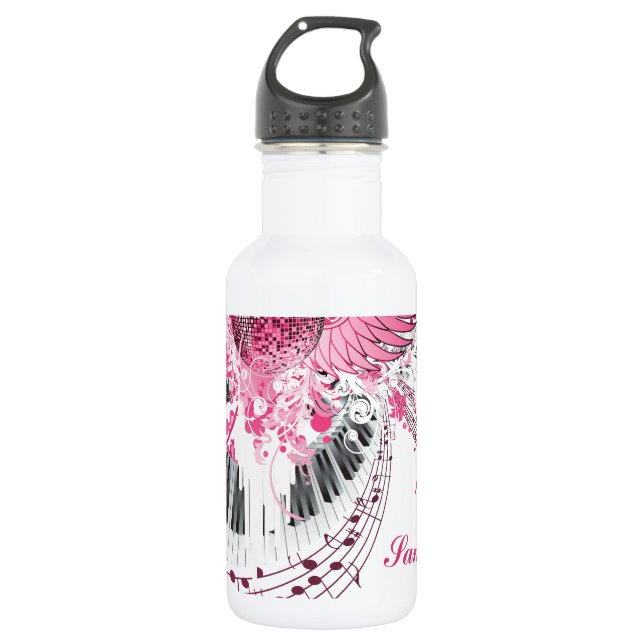 Dance Music Disco Ball Piano 32. oz. Trinkflasche (Vorderseite)