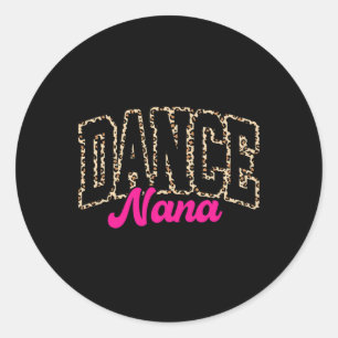 Dance Nana Leopard Tanznana Lido Girls - Frauen Runder Aufkleber