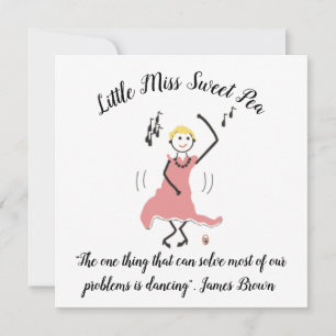 Dance Note Card w Little Miss Sweet Pea Mitteilungskarte