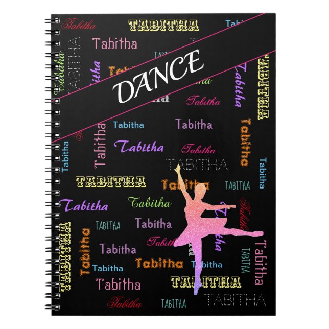 Dance-Notebook mit Personalisiertem Namen Notizblock (Vorderseite)
