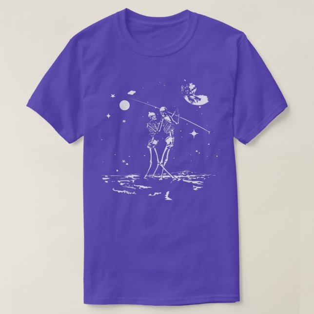 Dance of Death Macabre Skeleton Dancing On The Moo T-Shirt (Design vorne)