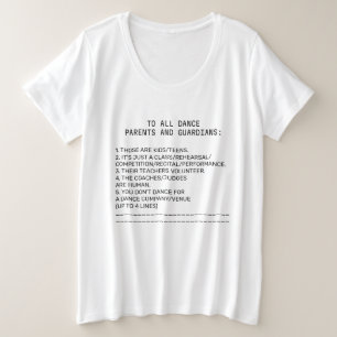 Dance Parent Erinnerung Apple Große Größe T-Shirt