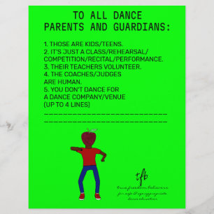 Dance Parent Erinnerung Apple Limon Flyer