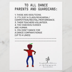 Dance Parent Erinnerung Apple White Flyer