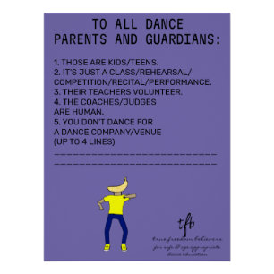 Dance Parent Erinnerung Banana Peri Poster