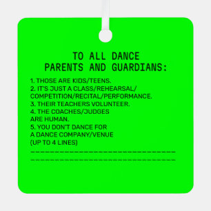 Dance Parent Reminder Banana Lime Ornament Aus Metall