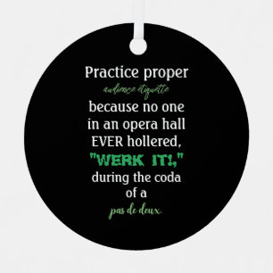 Dance Parents Audience Etiquette Green Ornament Aus Metall