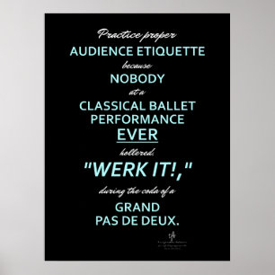 Dance Parters Audience Etiquette II Sky/White Poster