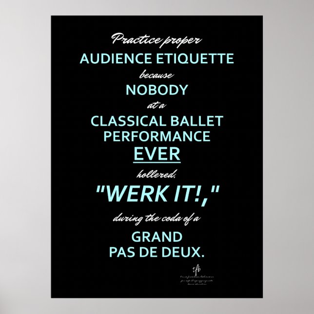 Dance Parters Audience Etiquette II Sky/White Poster (Vorne)