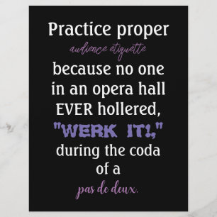 Dance Parters Audience Etiquette Lavender Flyer