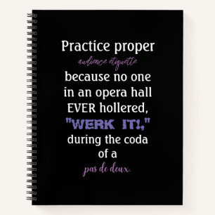 Dance Parters Audience Etiquette Lavender Notizbuch