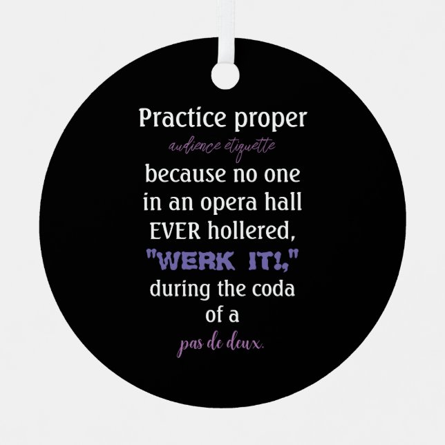 Dance Parters Audience Etiquette Lavender Ornament Aus Metall (Vorderseite)