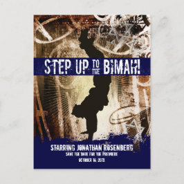 Dance Party Bar Mitzvah Save the Date Ankündigungspostkarte