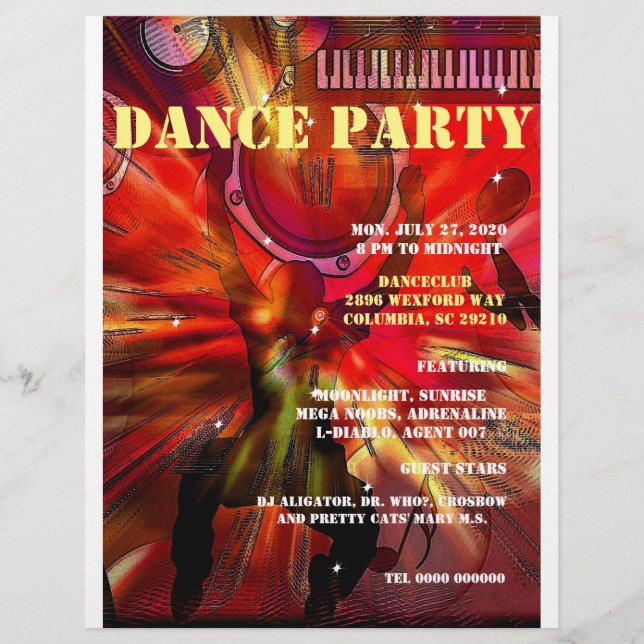 DANCE PARTY  FLYER AANPASBAAR ,TEKST (Vorne)