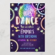 Dance Party Neon Glow Disco Einladung
