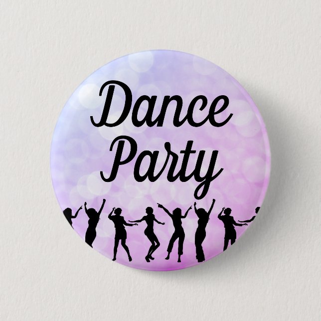 Dance Party Silhouette Dancers Button (Vorderseite)