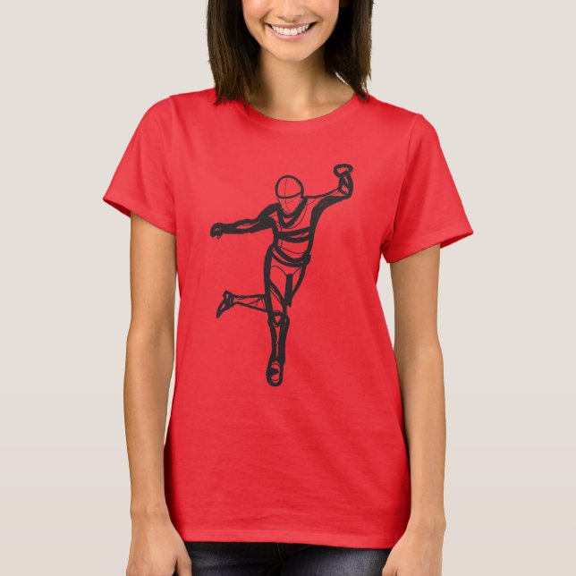 Dance Ringer-T-Shirt gestochen T-Shirt (Vorderseite)