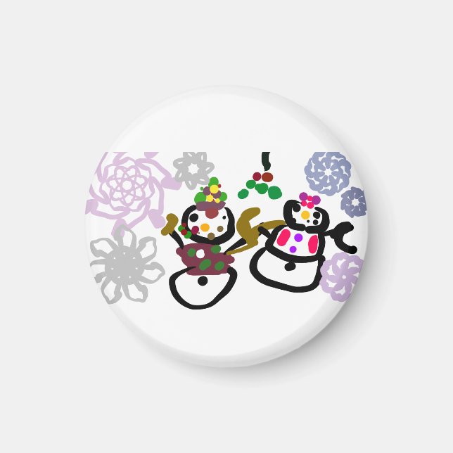 Dance Snowman and Snowwoman Magnet (Vorne)