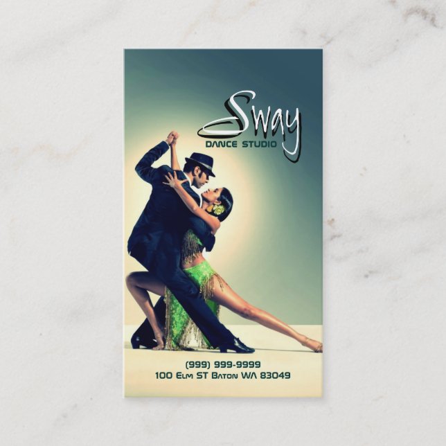 Dance Studio Instructor Business Card Visitenkarte (Vorderseite)