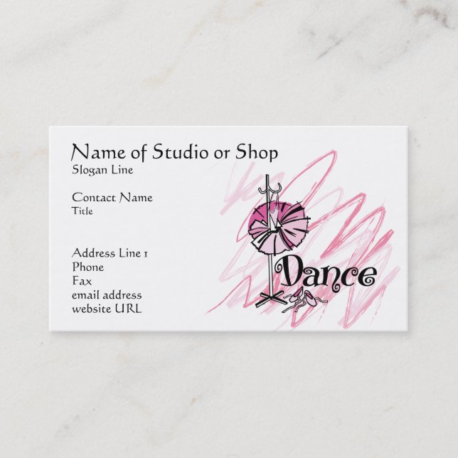 Dance Studio oder Shop Business Card Visitenkarte (Vorderseite)