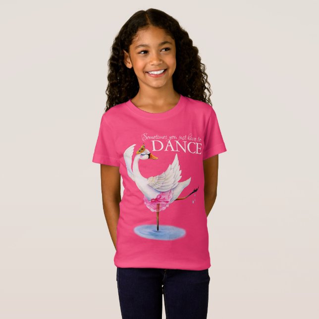 Dance swan ballerina whimsy art slogan tee (Vorne ganz)