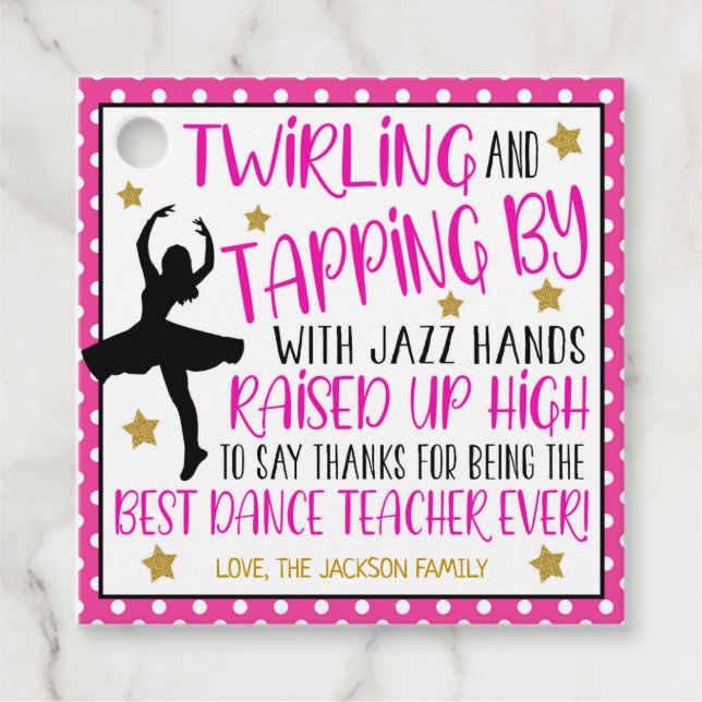 Dance Teacher Gift Tag Geschenkanhänger (Vorderseite)