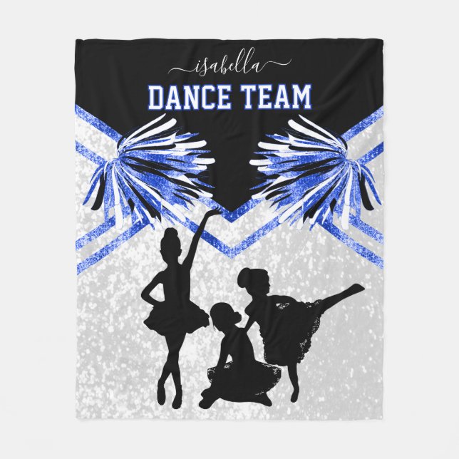 Dance Team Blue, Black and White Fleece Blanke (Vorderseite)