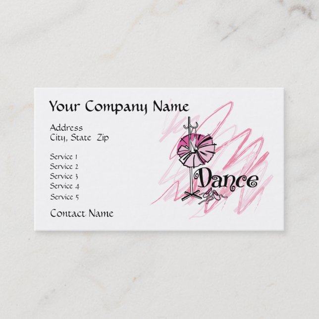 Dance Theme Business Card Visitenkarte (Vorderseite)