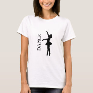 Dance Typography with Ballerina Silhouette T-Shirt