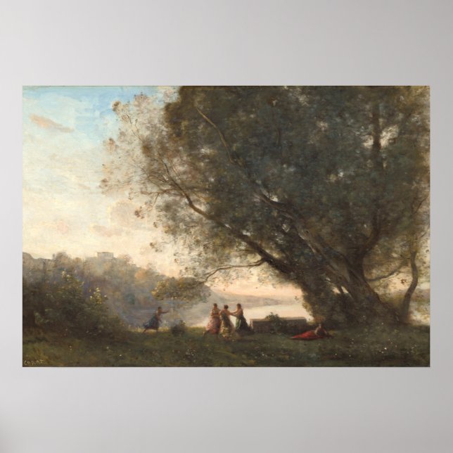 Dance Under Trees - Jean-Baptiste - Corot Fine Art Poster (Vorne)